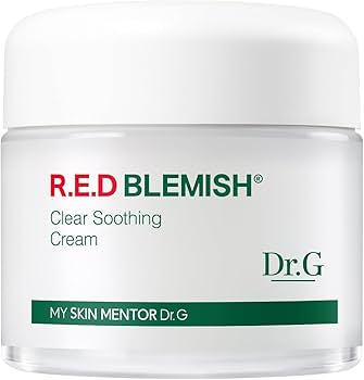 Dr. G R.E.D. Blemish Clear Soothing Cream - Calming Korean Moisturizer for Redness - Soothes Acne & Irritation - With Centella Asiatica - Long-Lasting Hydration - 2.36 fl oz