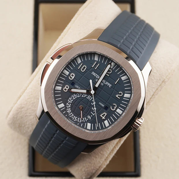 Patek Philippe Aquanaut Travel Time – White Gold Blue-Gray Dial