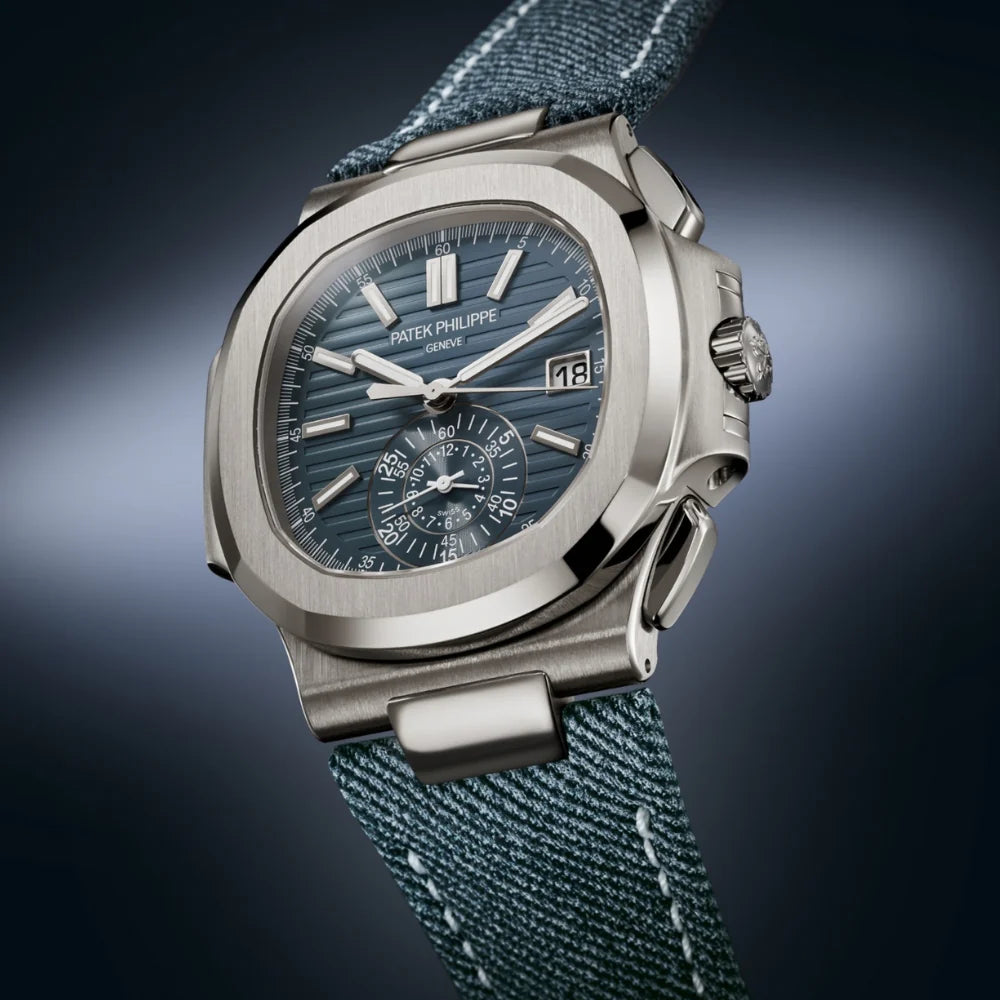 Patek Philippe Nautilus Chronograph – White Gold “Denim” Strap
