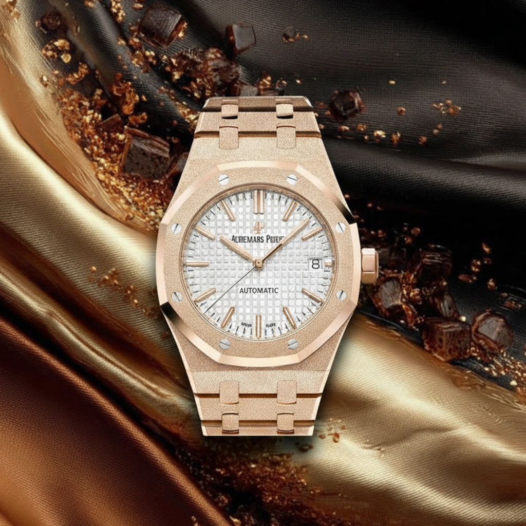 Audemars Piguet Royal Oak Frosted Gold Selfwinding – 18K Pink Gold & Silver Dial