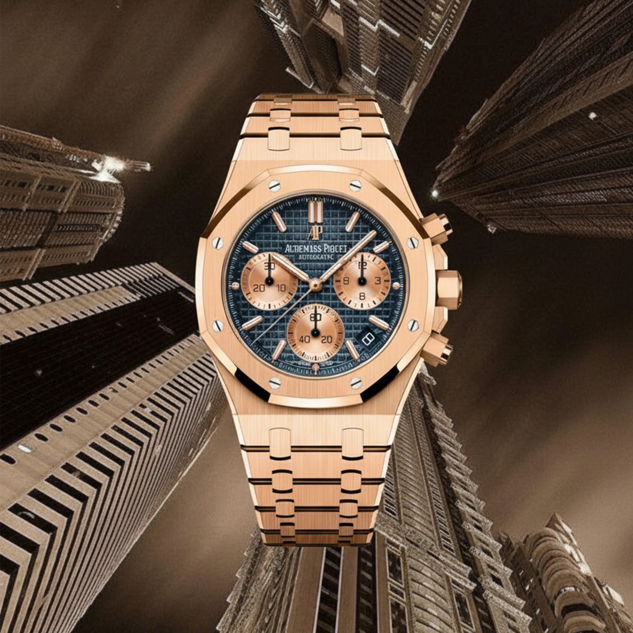 Audemars Piguet Royal Oak Chronograph – Full Rose Gold Blue Dial
