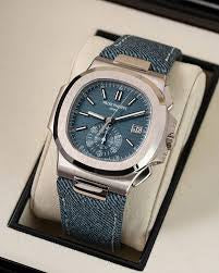 Patek Philippe Nautilus Chronograph – White Gold “Denim” Strap
