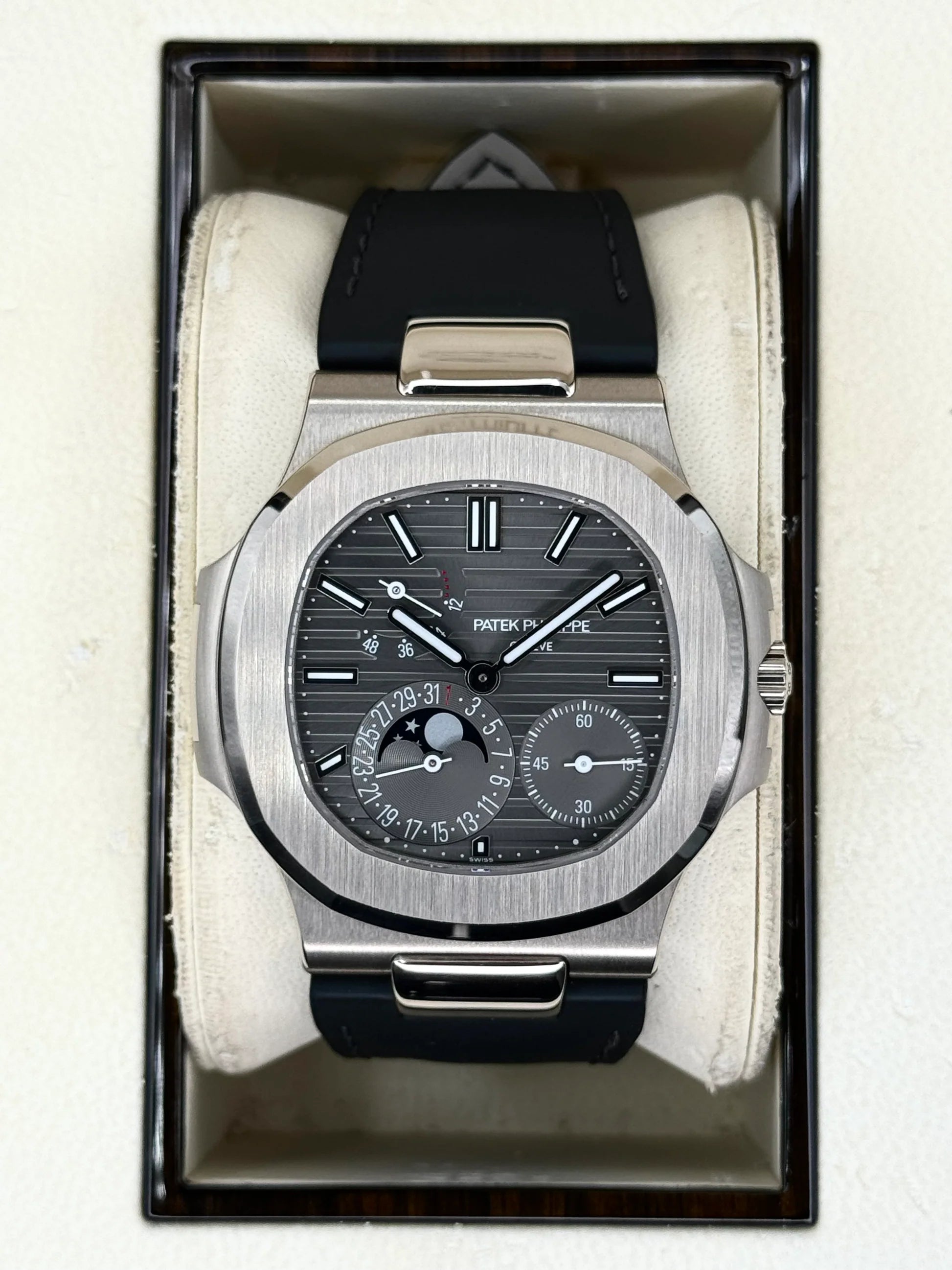 Patek Philippe Nautilus Annual Calendar Moon Phase – White Gold