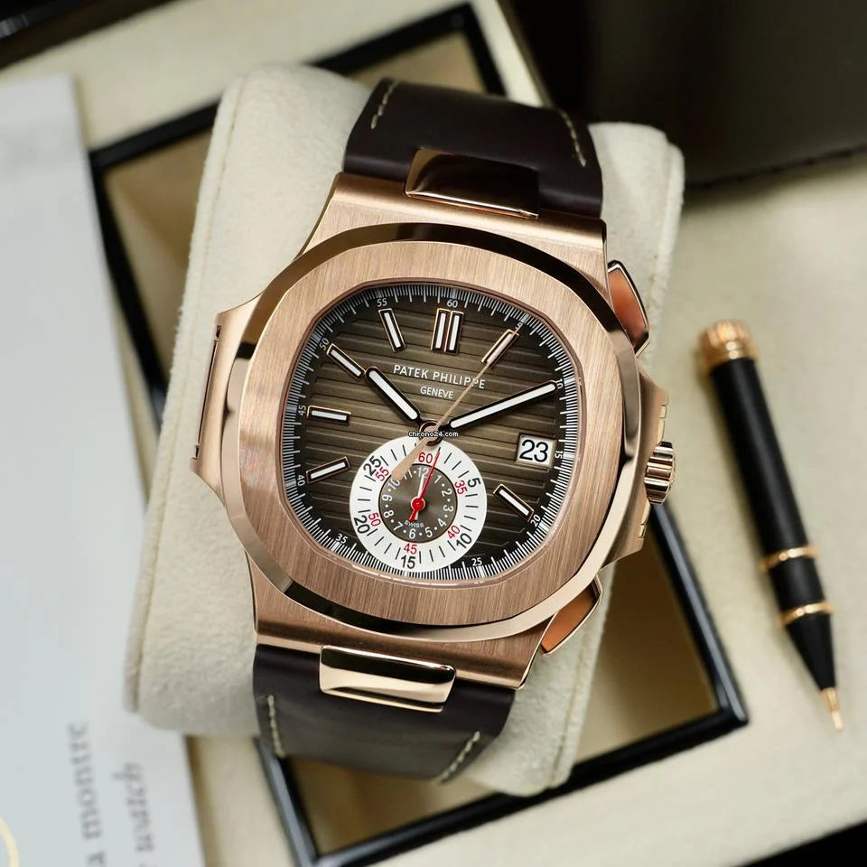 Patek Philippe Nautilus Chronograph – Rose Gold Strap