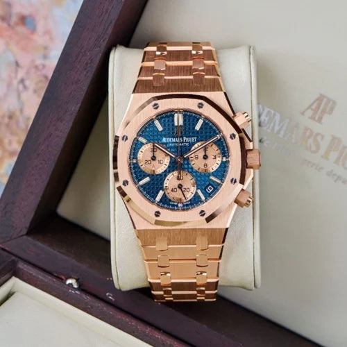 Audemars Piguet Royal Oak Chronograph – Full Rose Gold Blue Dial