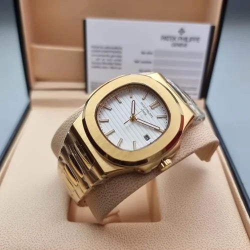 Patek Philippe Nautilus – Full Yellow Gold White Dial