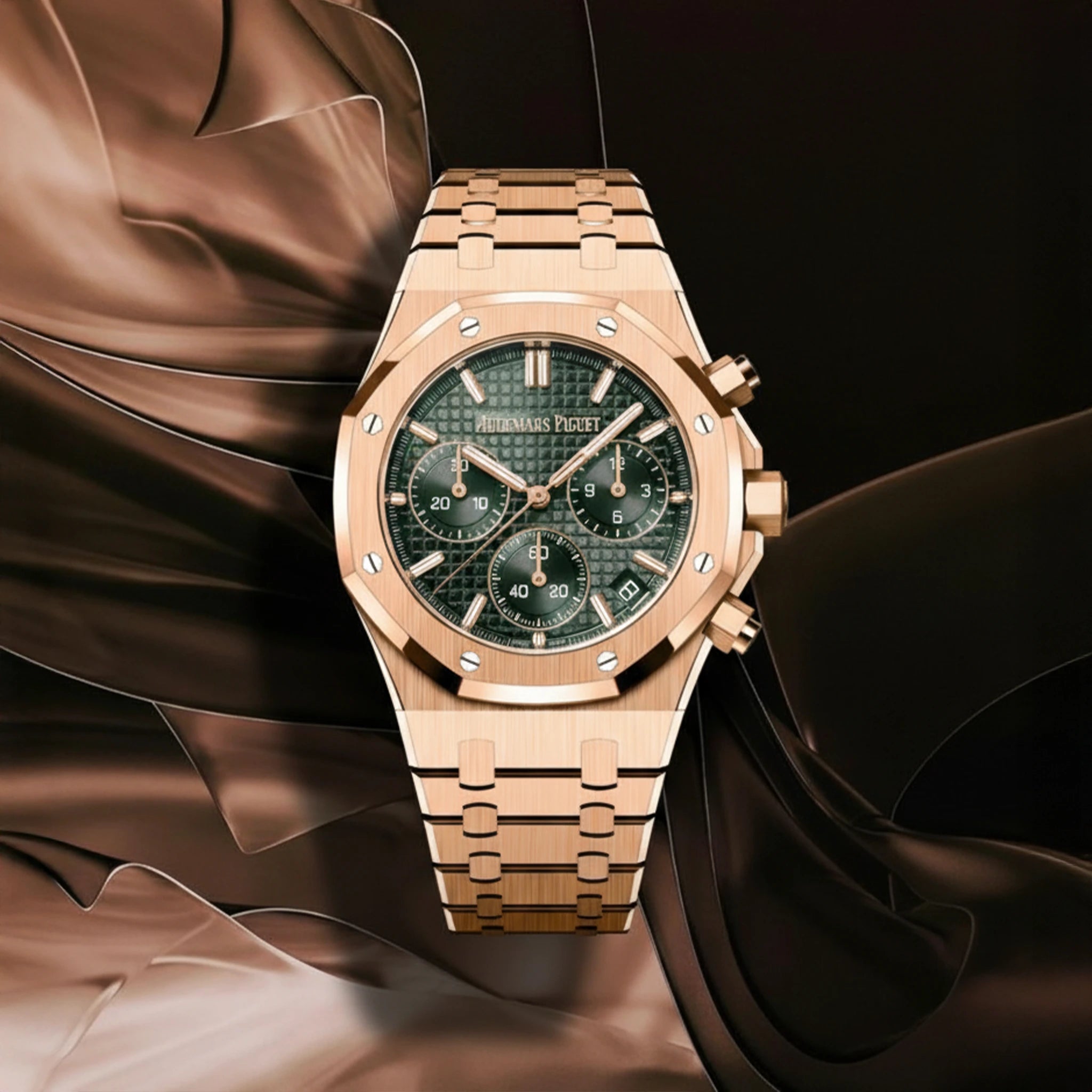 Audemars Piguet Royal Oak Chronograph – 18K Pink Gold & Khaki Green Dial