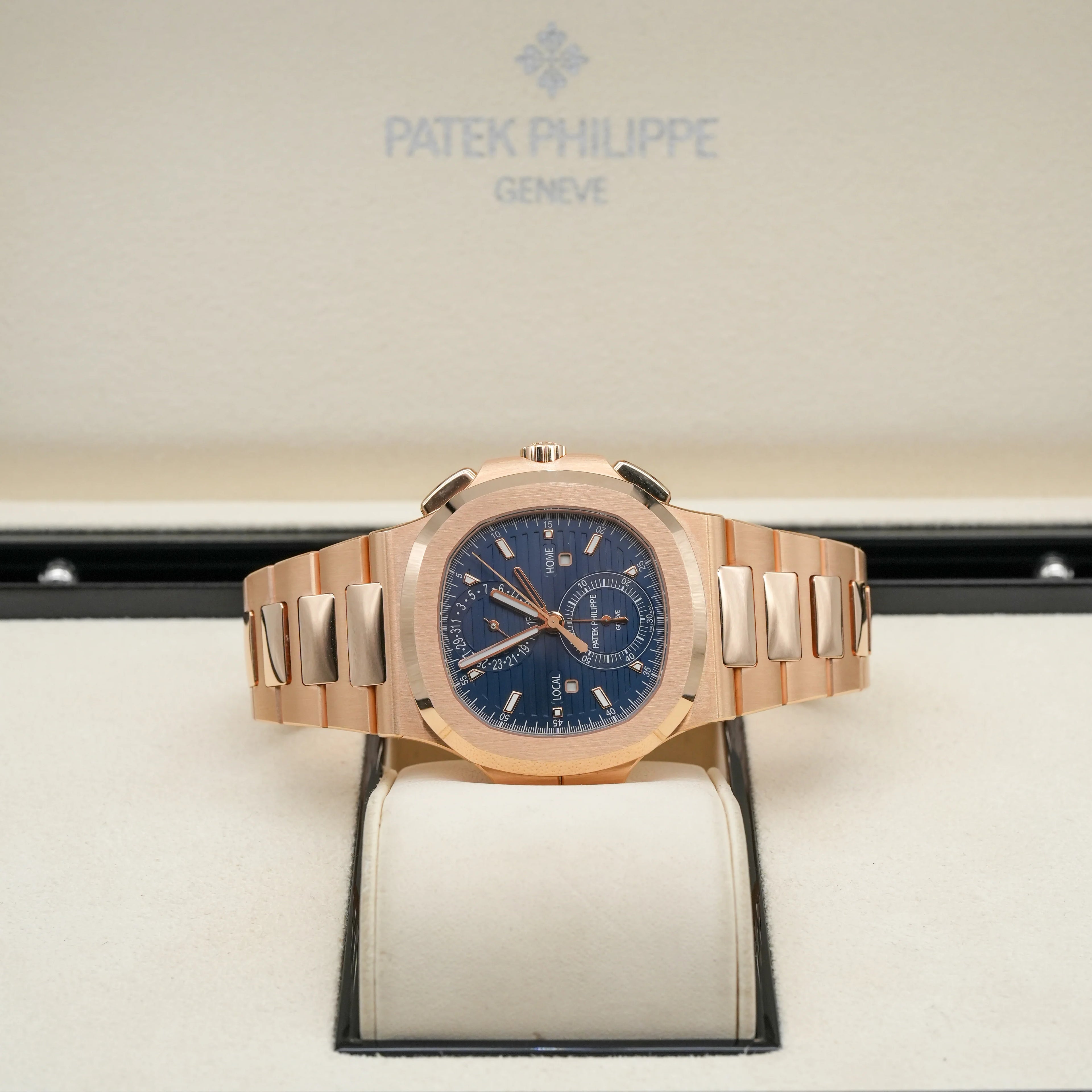Patek Philippe Nautilus Travel Time Chronograph – Full Rose Gold