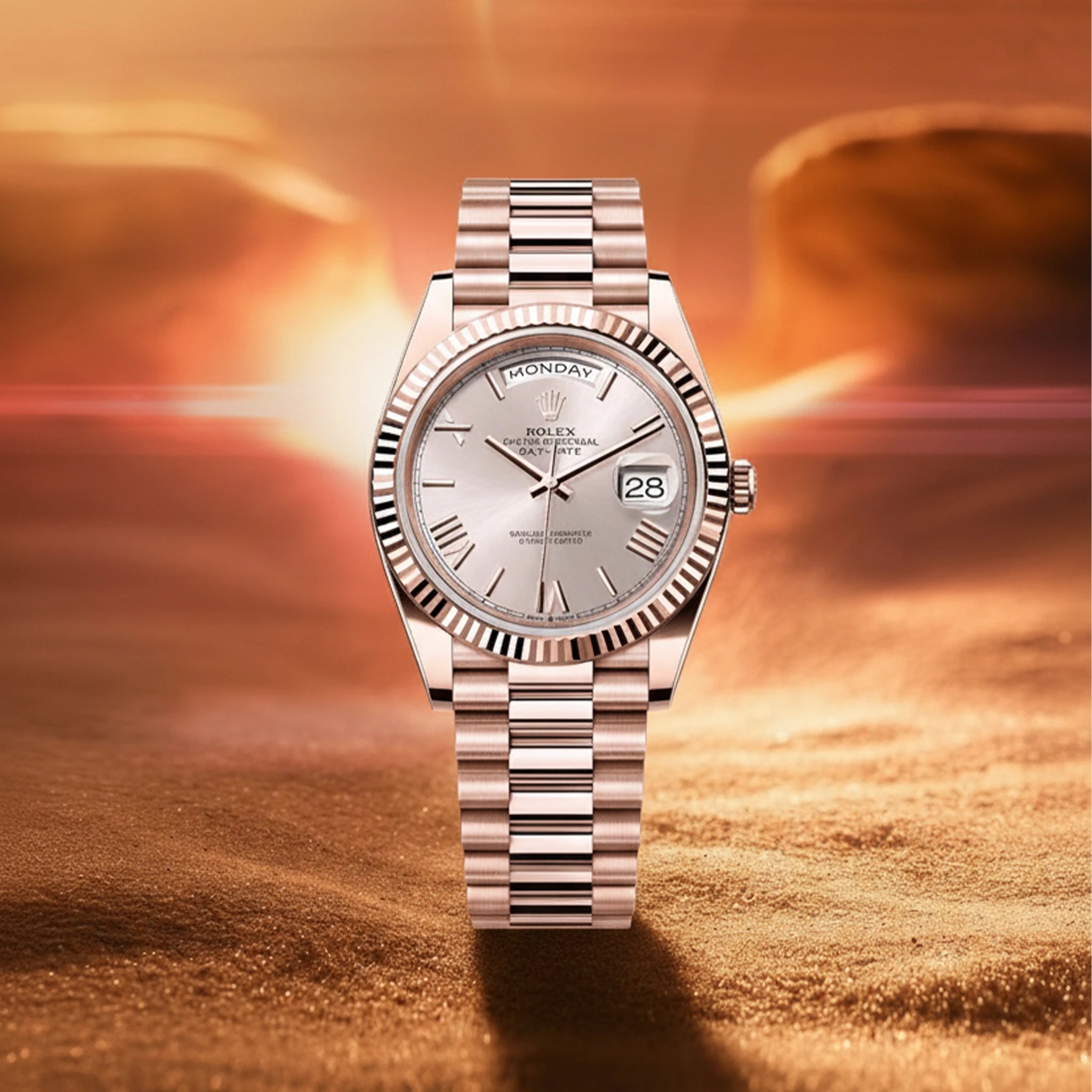 Rolex Oyster Perpetual Day-Date 40 – Sundust Dial with Roman Numerals