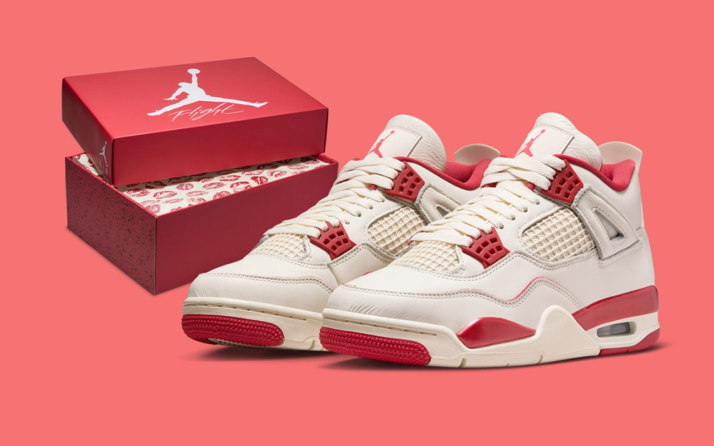 AIR Jordon 4 white & red valentine