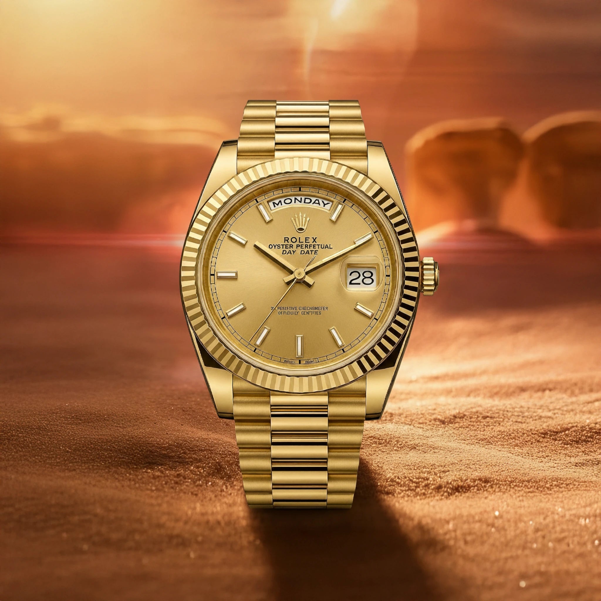 Rolex Oyster Perpetual Day-Date 40 Monochromatic Gold Dial
