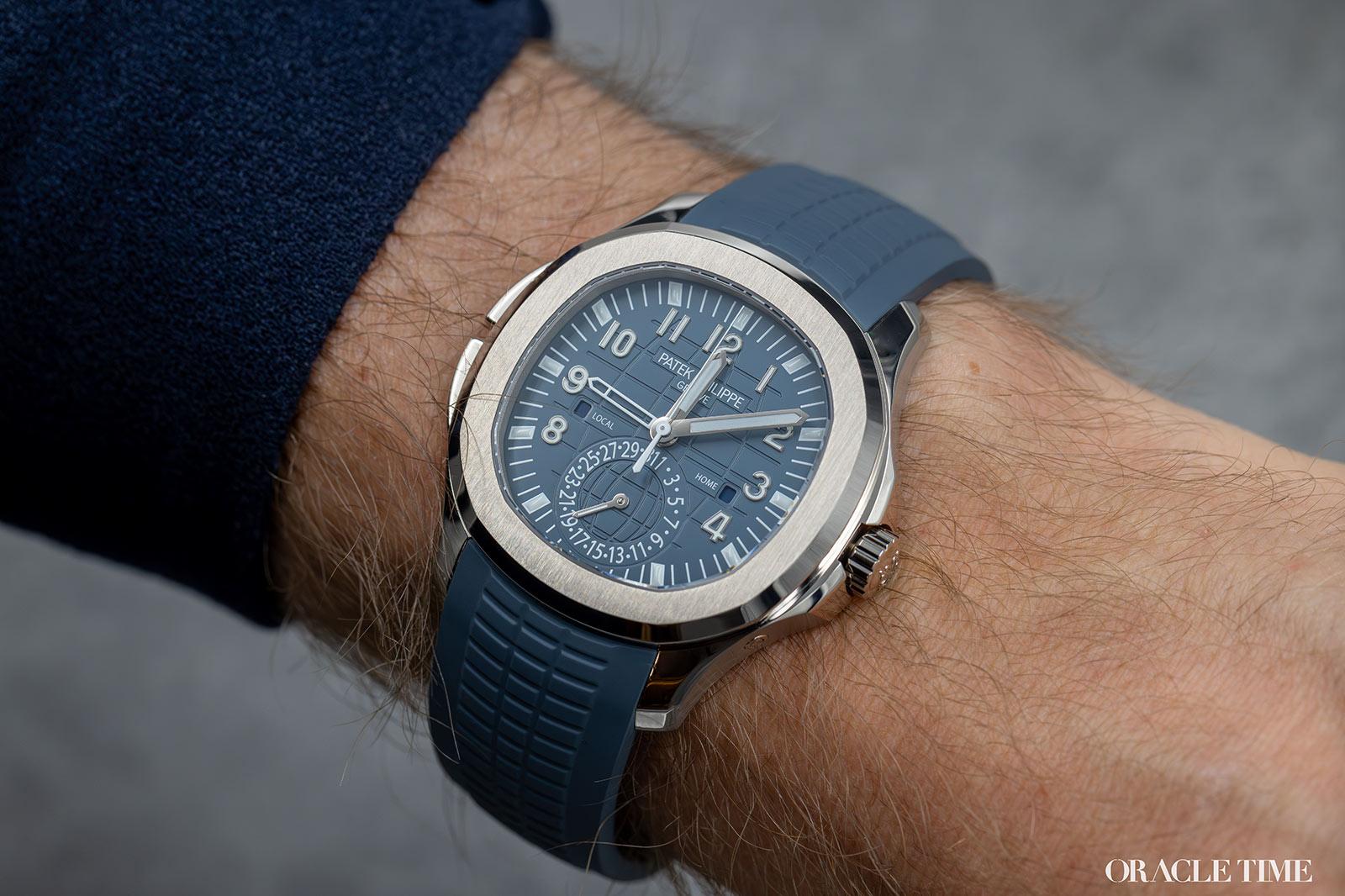 Patek Philippe Aquanaut Travel Time – White Gold Blue-Gray Dial