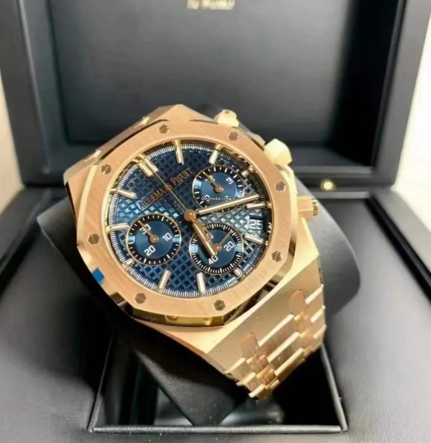 Audemars Piguet Royal Oak Chronograph – Full Rose Gold Blue Dial