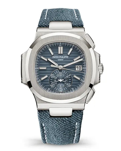 Patek Philippe Nautilus Chronograph – White Gold “Denim” Strap