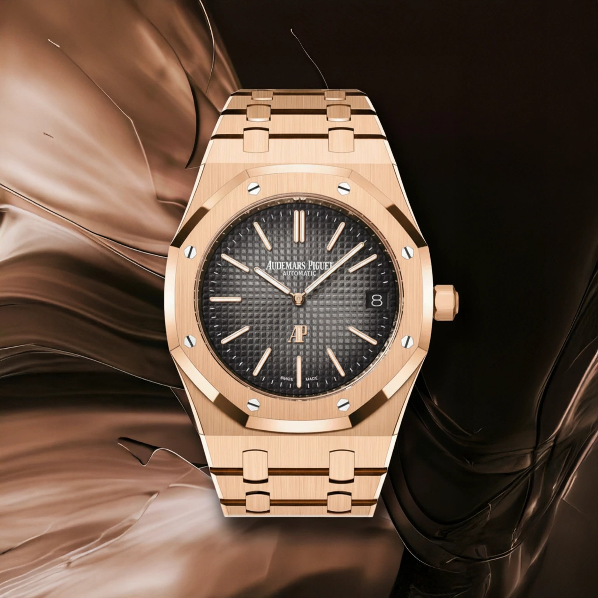 Audemars Piguet Royal Oak Selfwinding – 18K Pink Gold & Grey/Black Dial