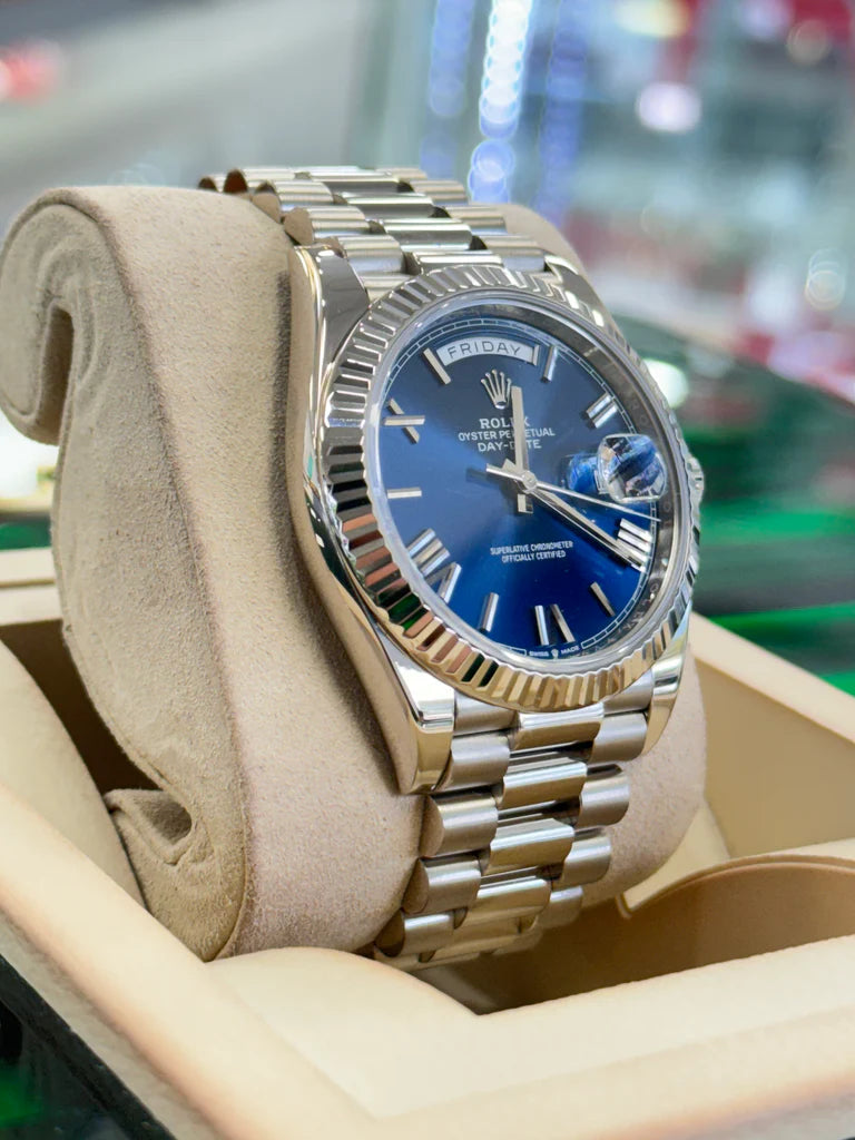 Rolex Oyster Perpetual Day-Date 40 – Blue Dial with Roman Numerals