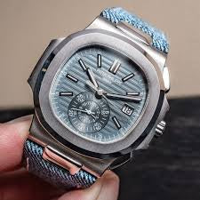 Patek Philippe Nautilus Chronograph – White Gold “Denim” Strap