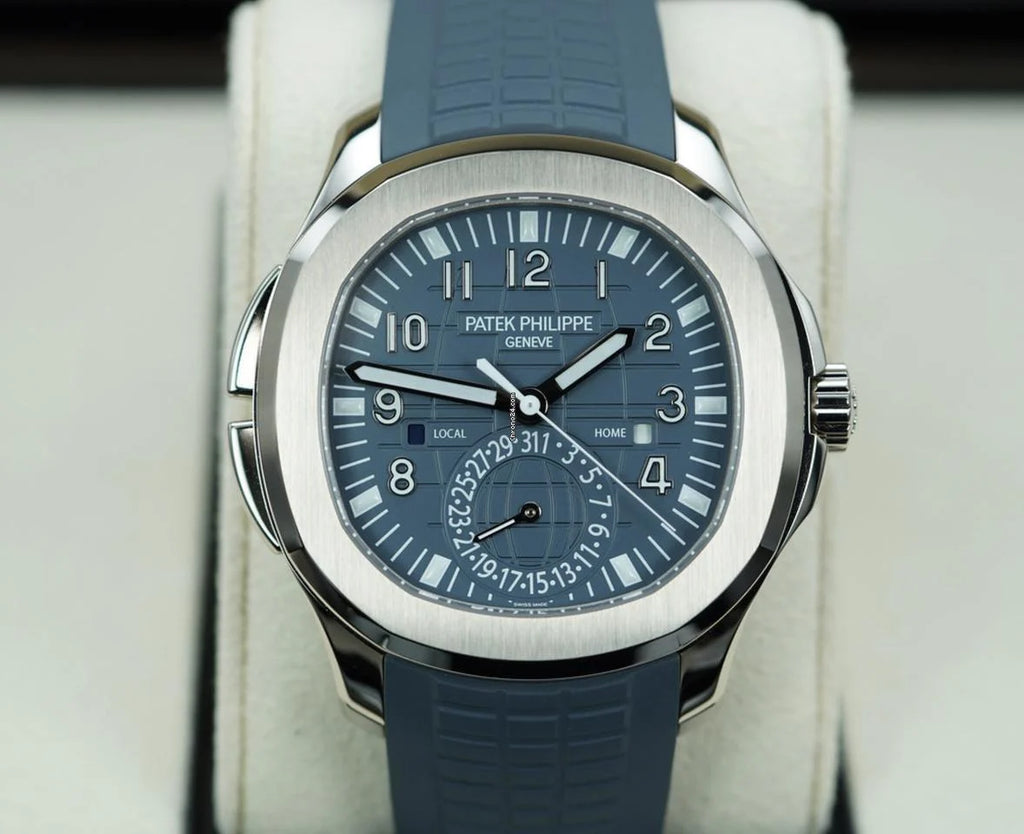 Patek Philippe Aquanaut Travel Time – White Gold Blue-Gray Dial
