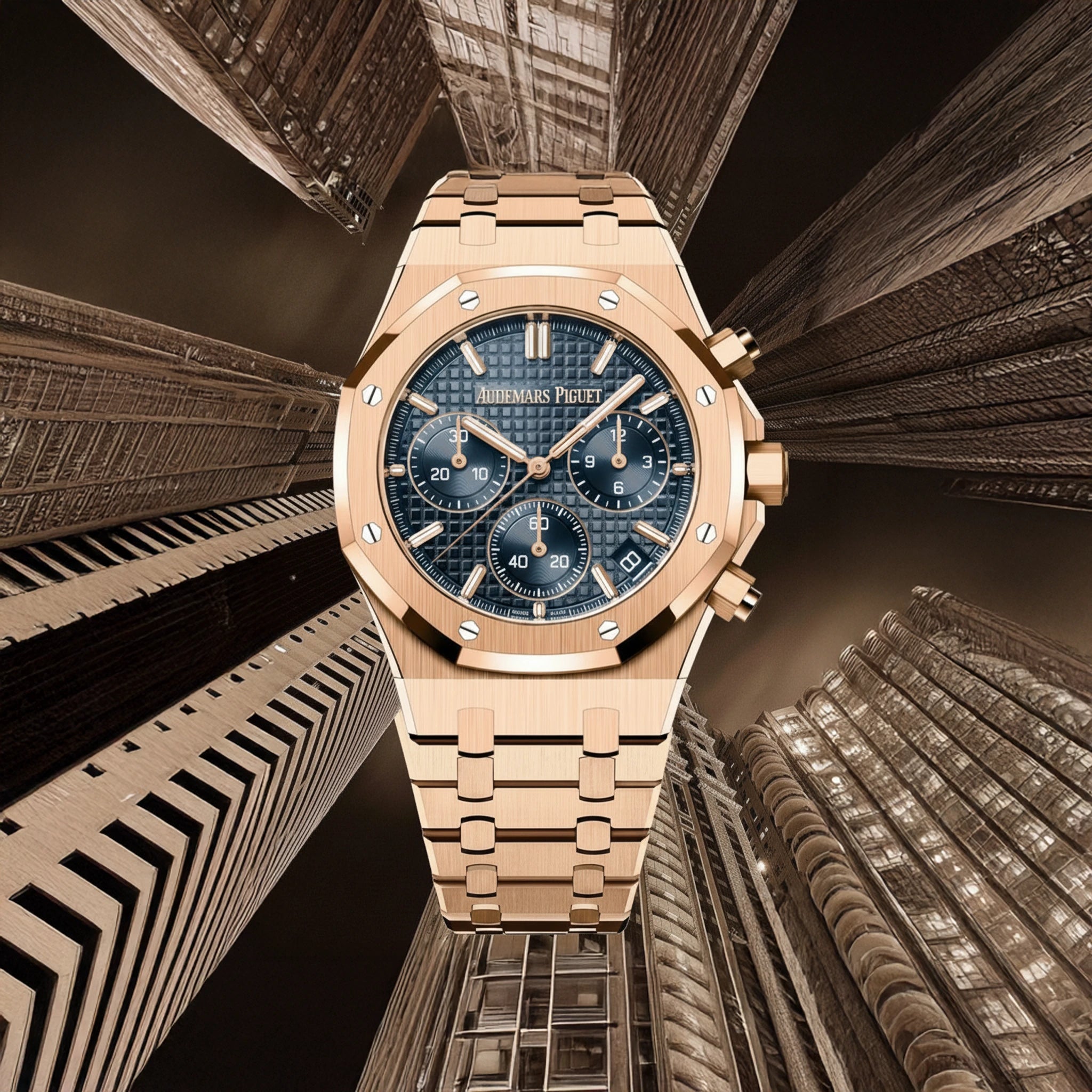 Audemars Piguet Royal Oak Chronograph – Full Rose Gold Blue Dial