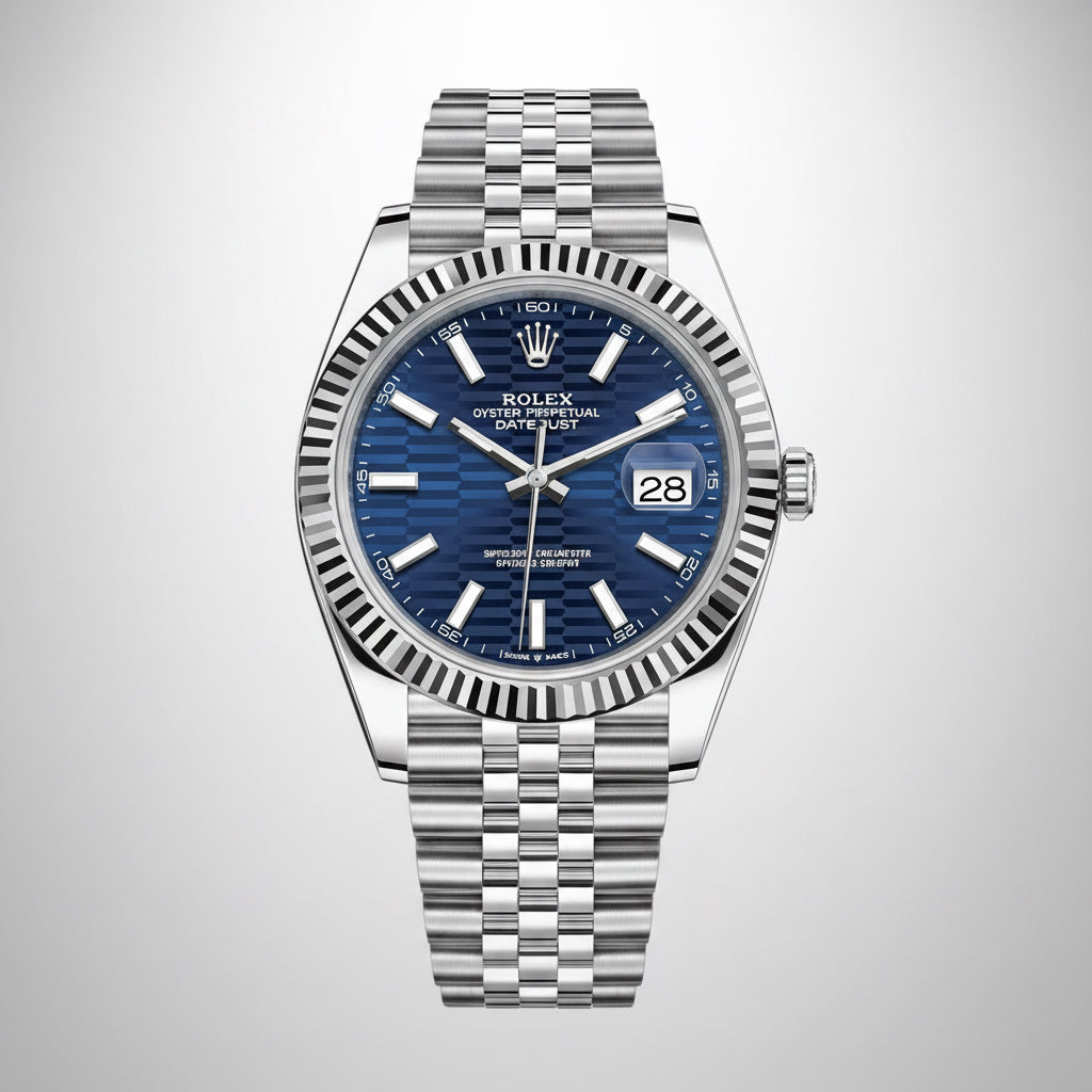 Rolex Datejust 41 – Blue Dial – Stainless Steel – Jubilee Bracelet – Fluted Bezel