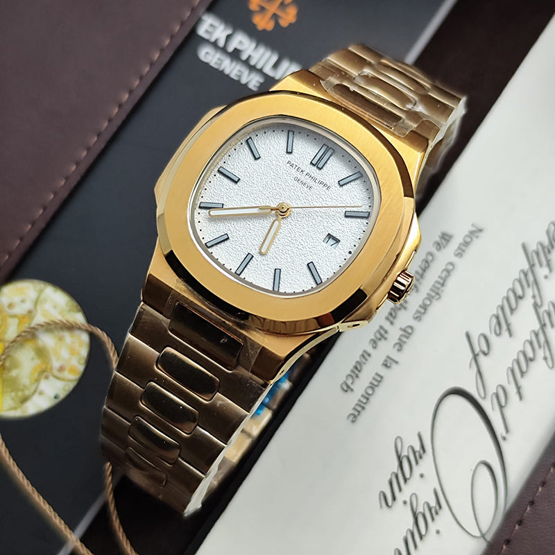 Patek Philippe Nautilus – Full Yellow Gold White Dial