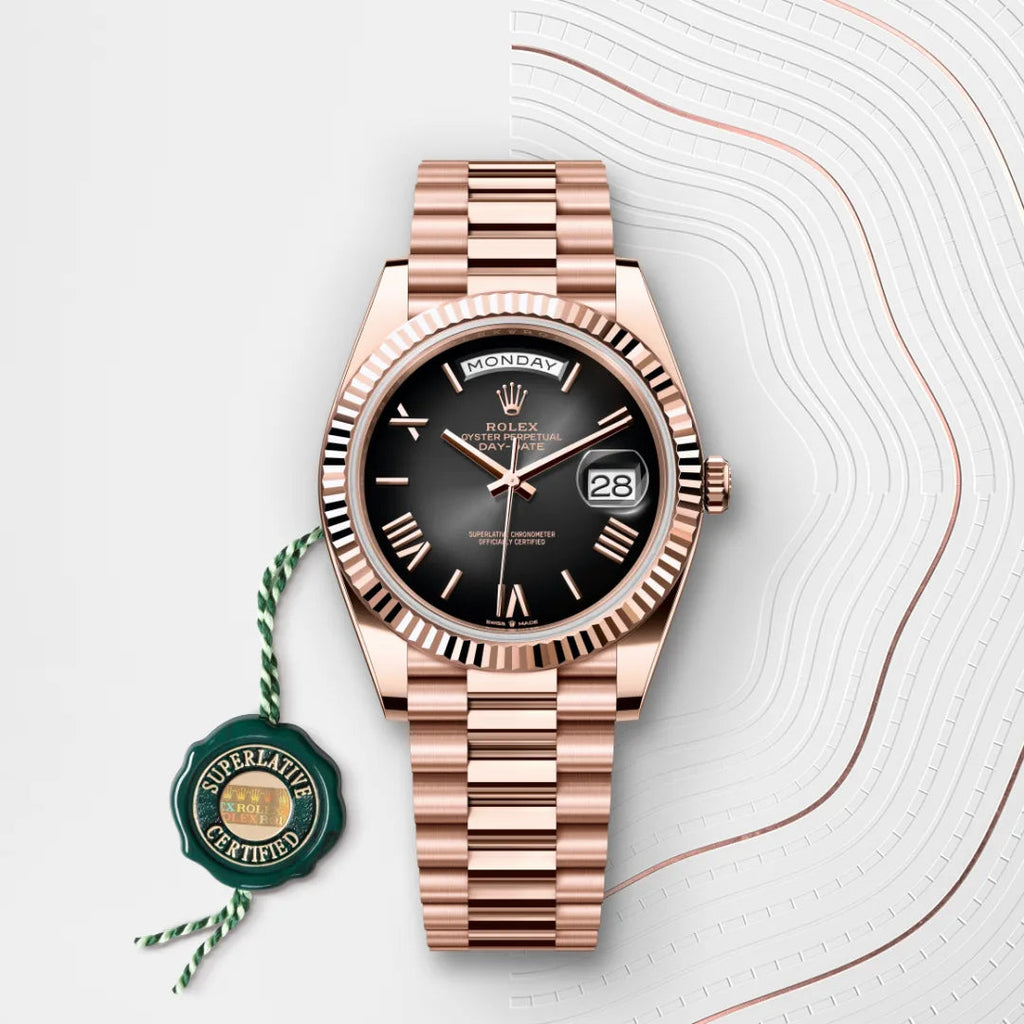 Rolex Oyster Perpetual Day-Date 40 – Black Dial with Roman Numerals